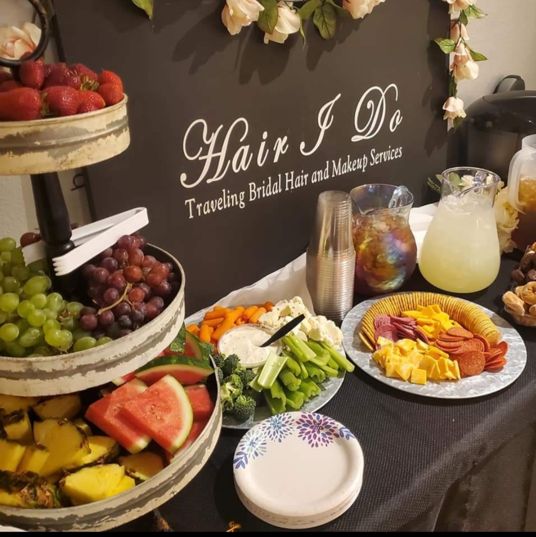 snacks on a table for wedding guests