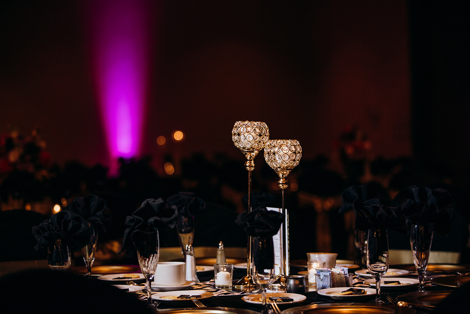 table set and ready for a wedding reception