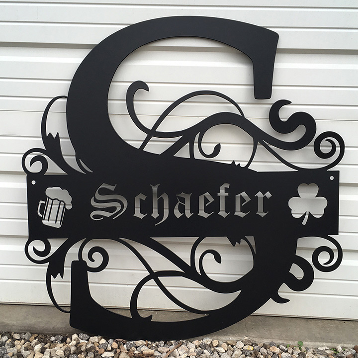 metal work featuring the last name of Schaefer