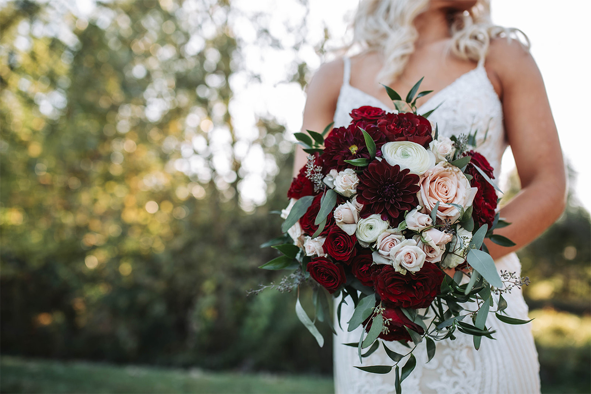 bride holding a bridal bouquet