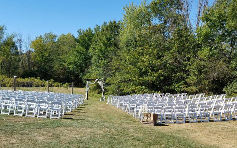 another option for ceremony seating outdoors at the winery